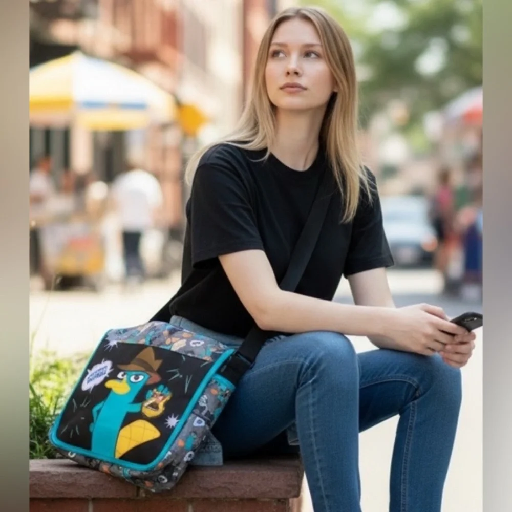 Phineas and Ferb Large Laptop Shoulder Bag NWT